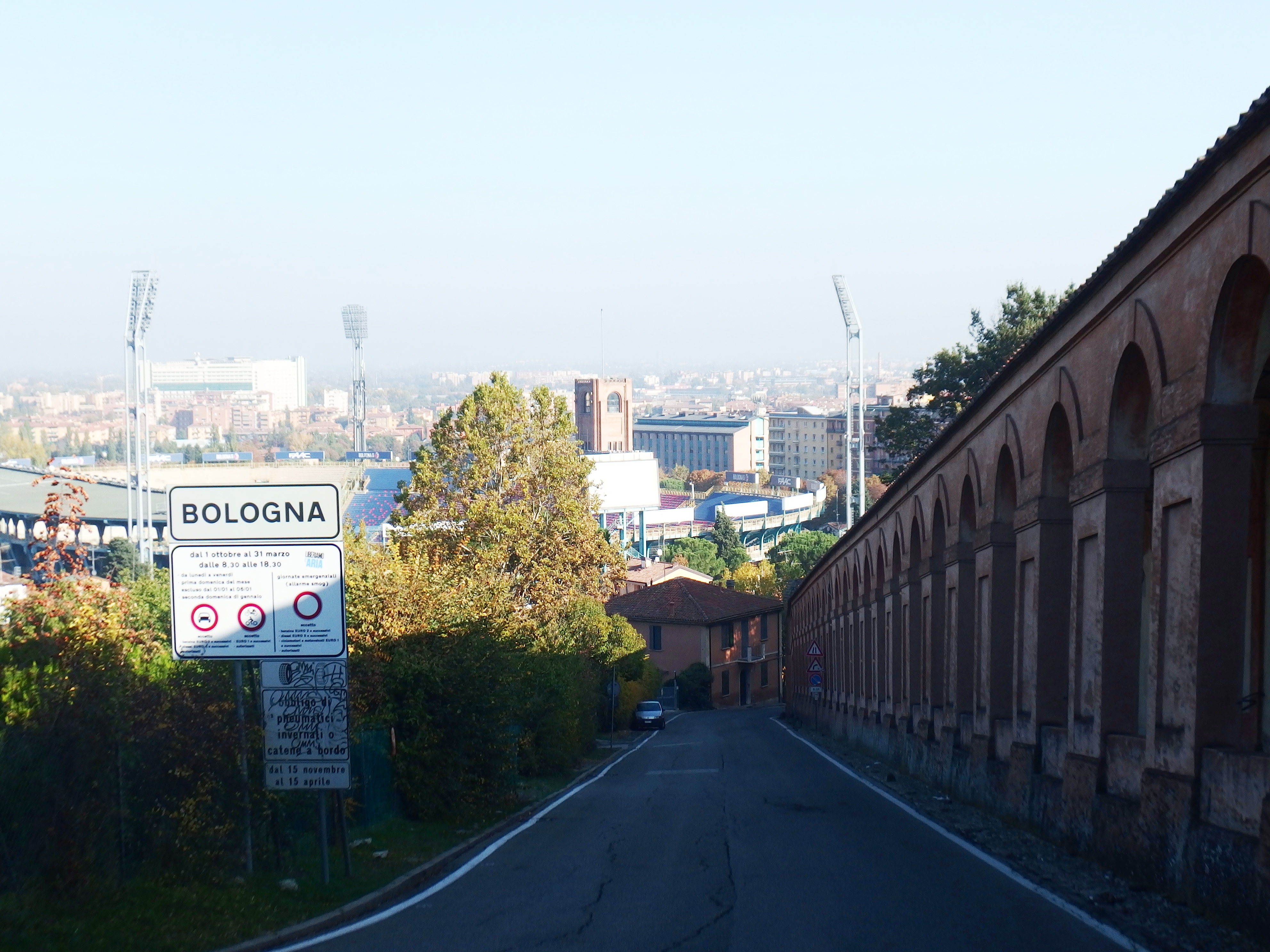 Stadio Renato Dall Ara visto dal Portico di San Luca