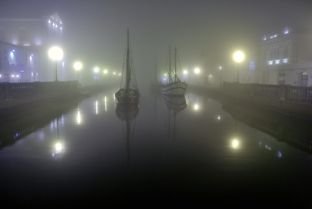 Porto Canale di Cesenatico di sera
