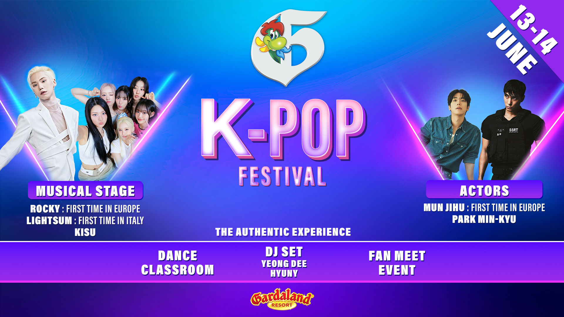 Key visual ufficiale del Gardaland K-Pop Festival 2026