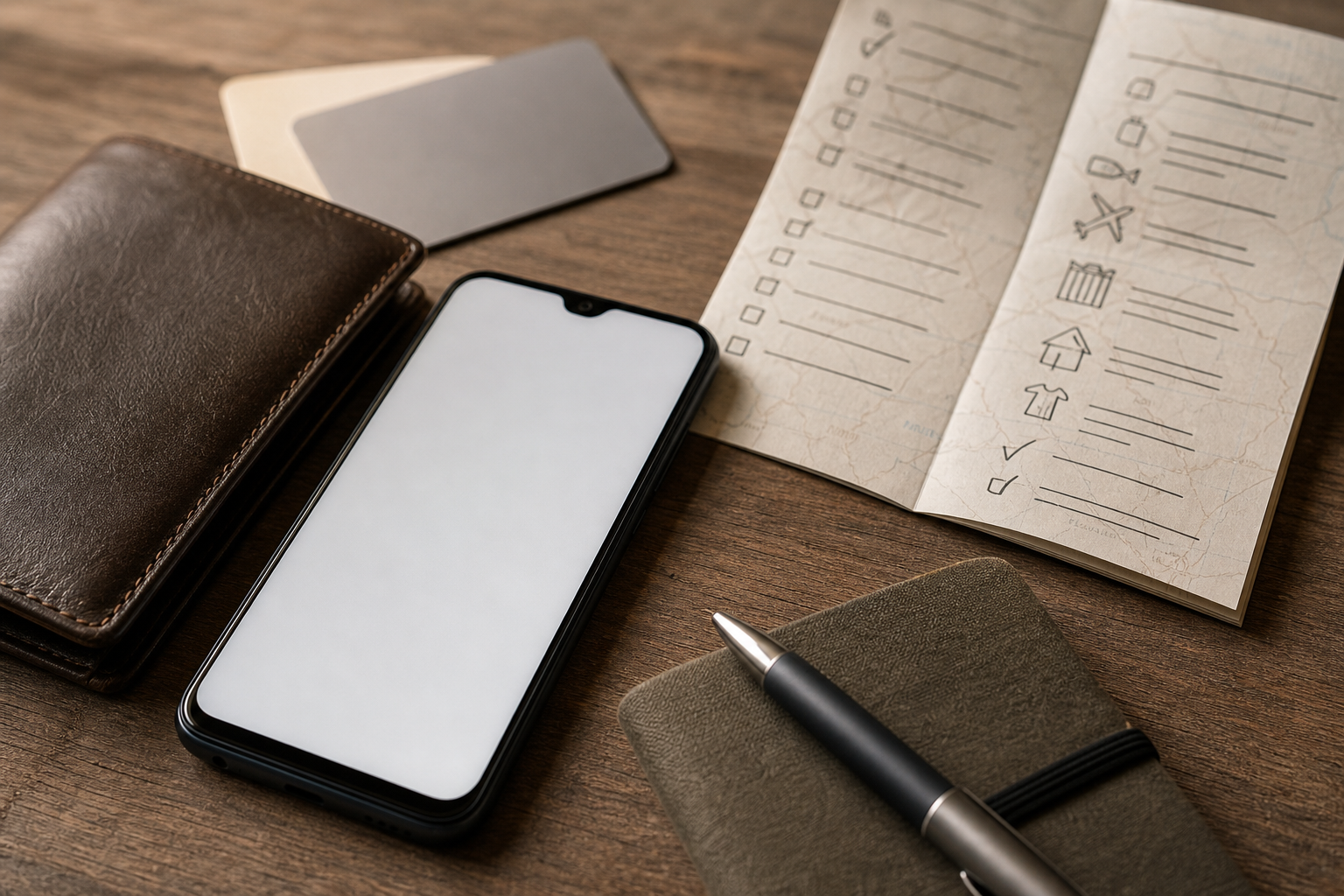 Smartphone generico e portafoglio per controllo documenti digitali