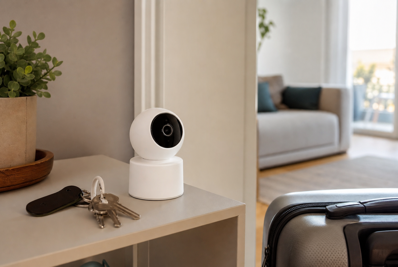 Telecamera smart generica in casa prima delle vacanze