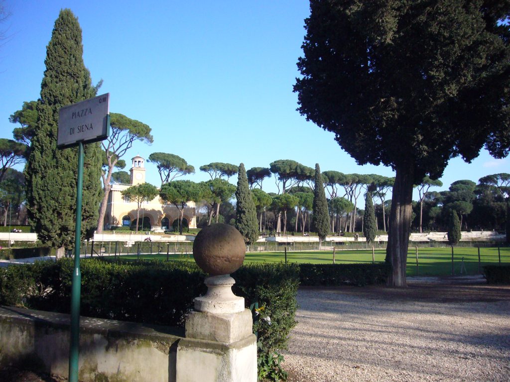 Piazza di Siena a Villa Borghese a Roma