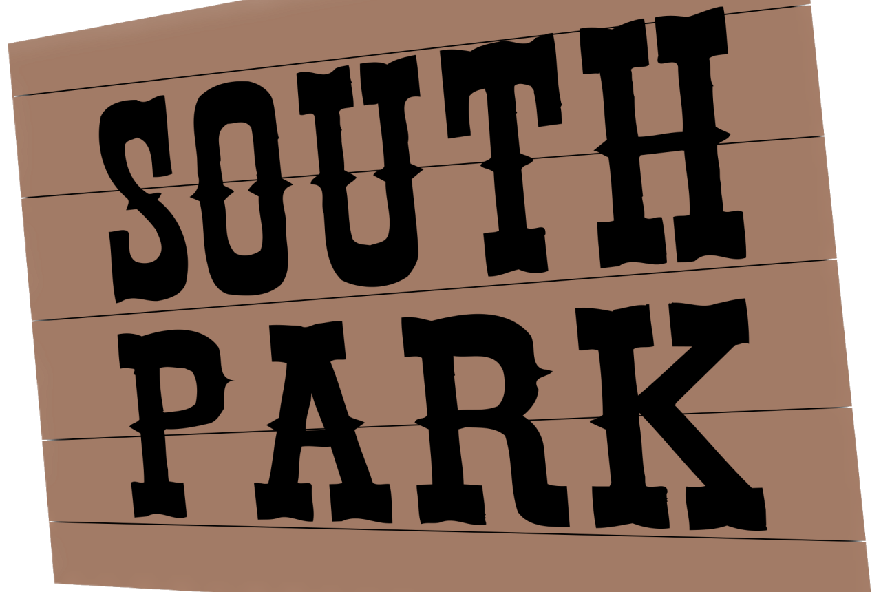 Logo South Park su cartello innevato