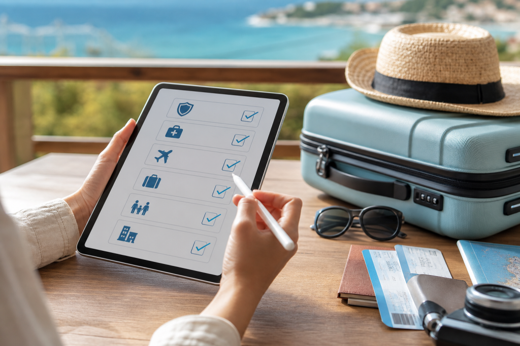Checklist generica per assicurazione viaggio prima della partenza