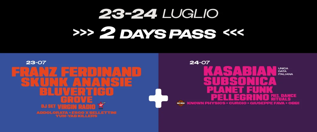 Grafica ufficiale Noisy Naples Fest 2026 2 Days Pass e after show