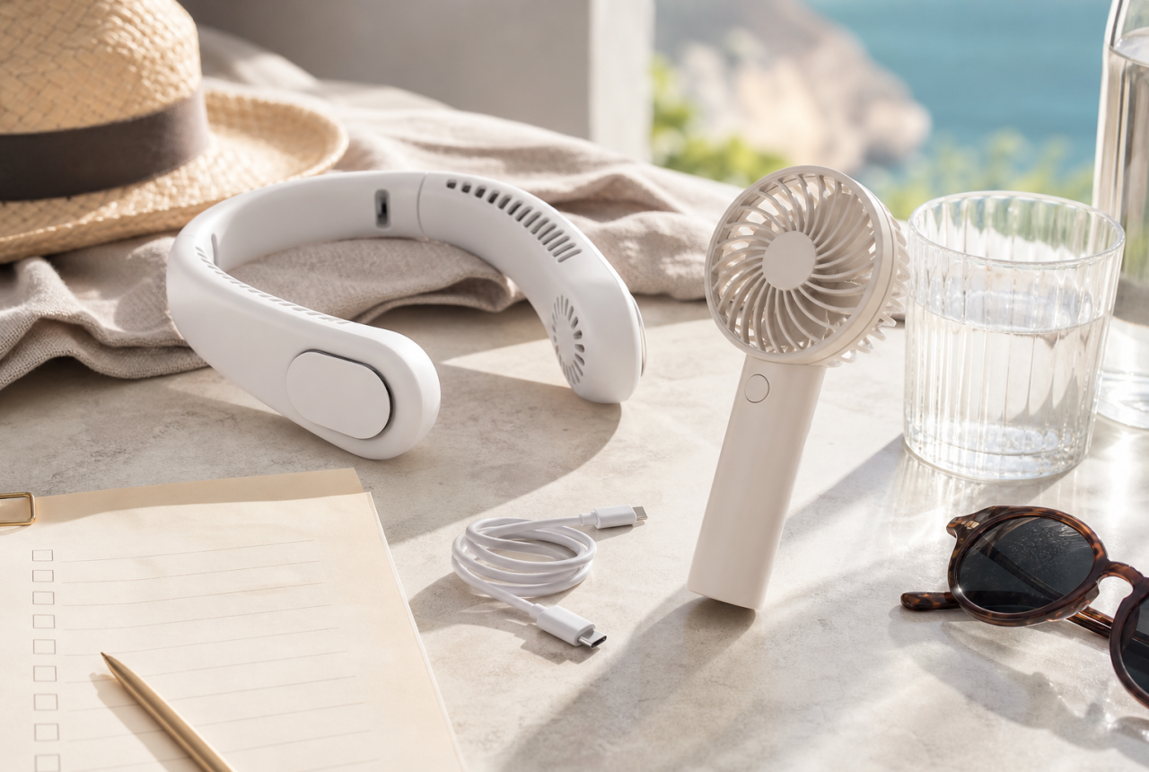 Ventilatore da collo generico con mini ventilatore e cavo USB-C