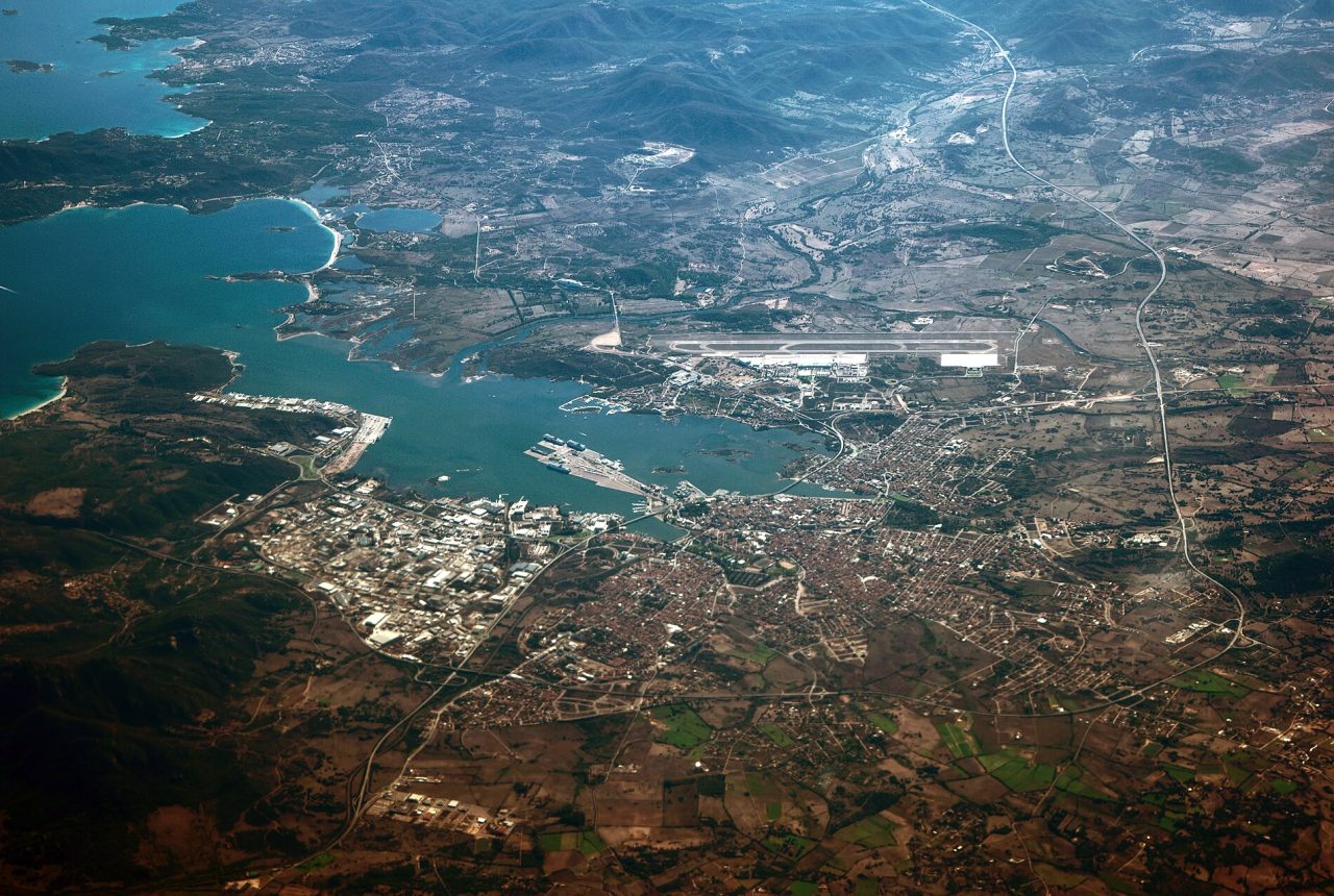 Veduta aerea di Olbia in Sardegna