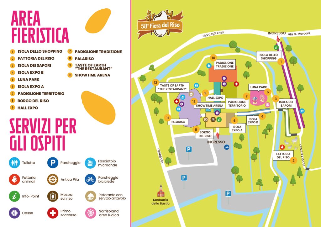 Mappa ufficiale dell area fieristica della Fiera del Riso 2026