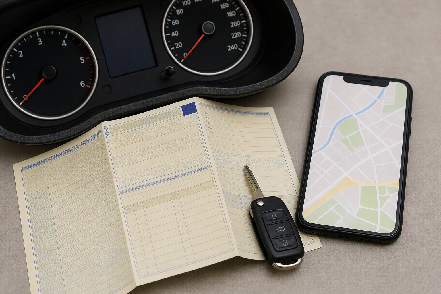 Documenti dell'auto e mappa generica per controllare le limitazioni alla circolazione
