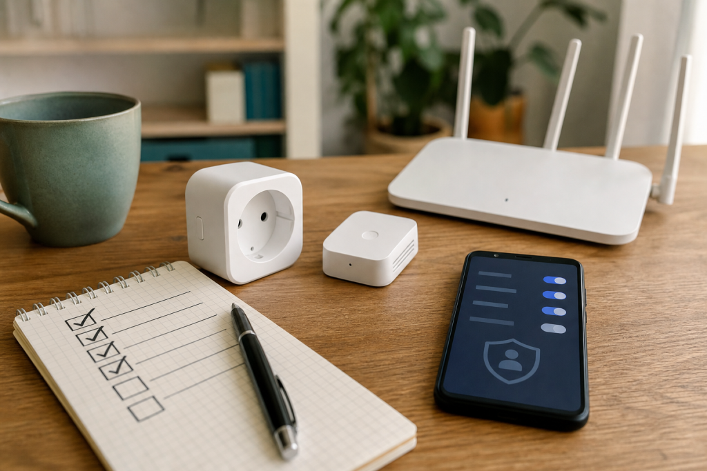 Checklist privacy con dispositivi casa smart generici senza marchi