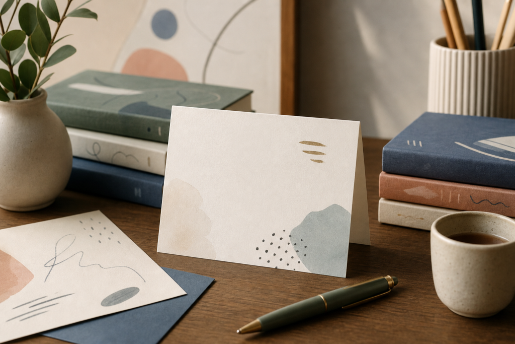Biglietto e libri generici per scrivere a un insegnante