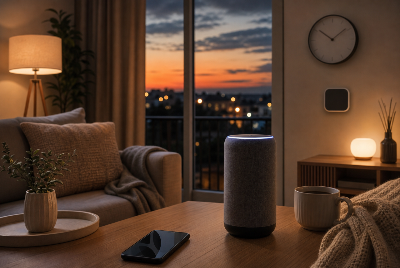Casa smart con orologio e luci al cambio dell'ora